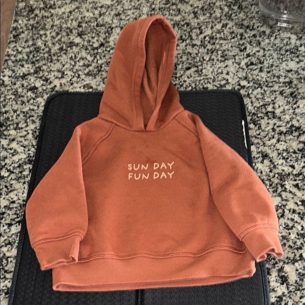 Little Co. Toddler 12M Sunday Fun Day Hoodie - Rust